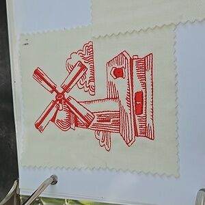 Handmade machine embroidery windmill patch